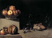 HAMEN, Juan van der Still-Life with Fruit and Glassware oil painting artist